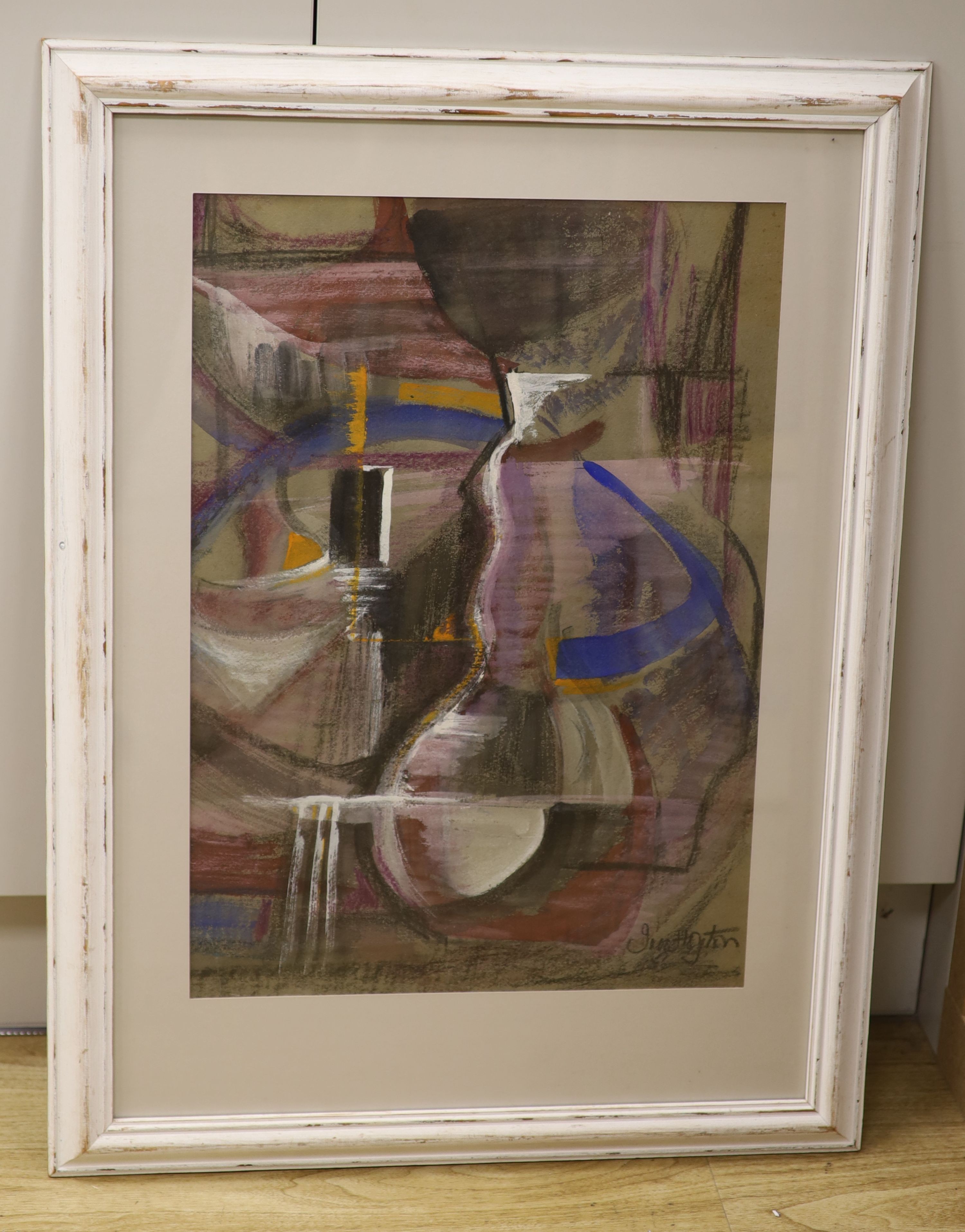Inez Estella Hoyton (1903-1983), mixed media, Abstract, signed LR, 55 x 39cm